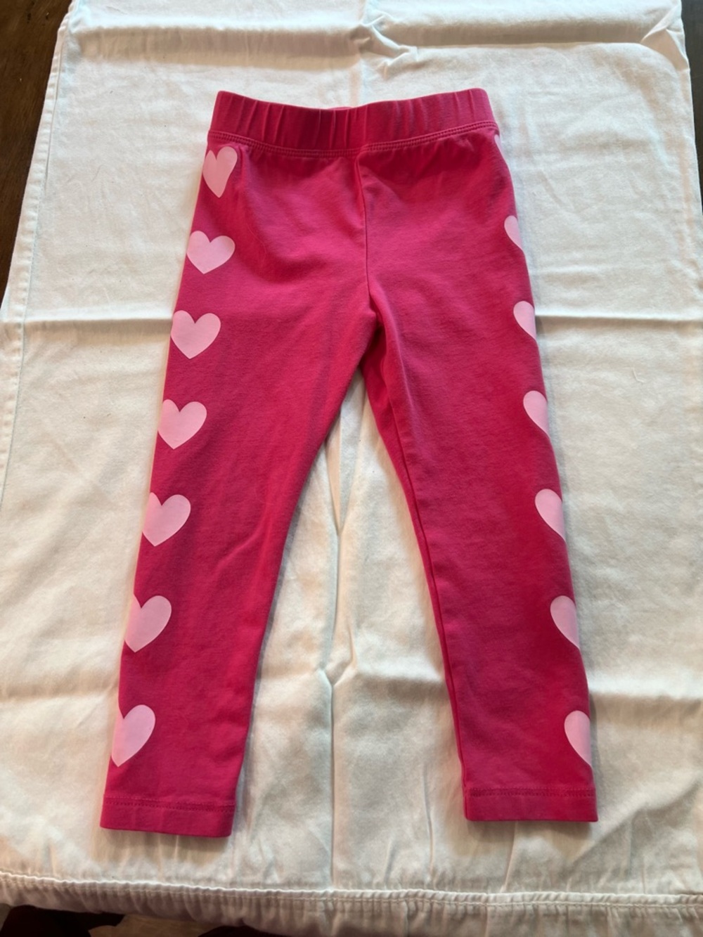 Crewcuts Hot Pink Heart-Print Leggings 3T